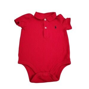 Ralph Lauren Polo red bodysuit with pony baby boy size 9 months